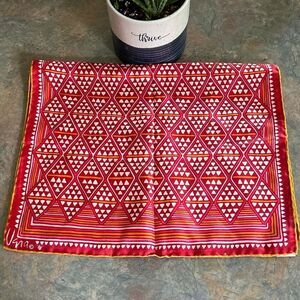 Vintage Vena Silk Hand rolled Scarf Japan Red Pink Orange
